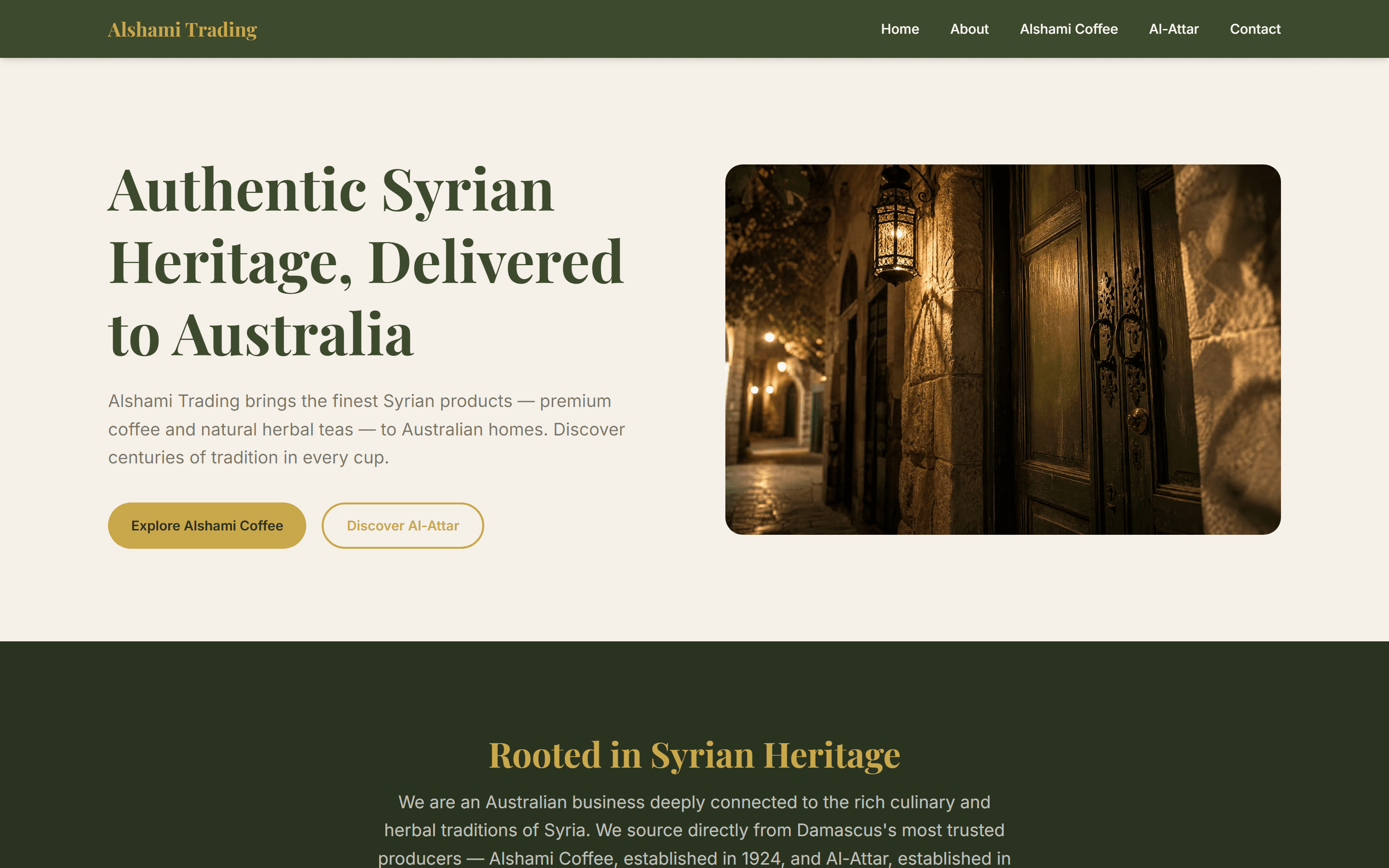 The Alshami Trading website on a laptop and phone.